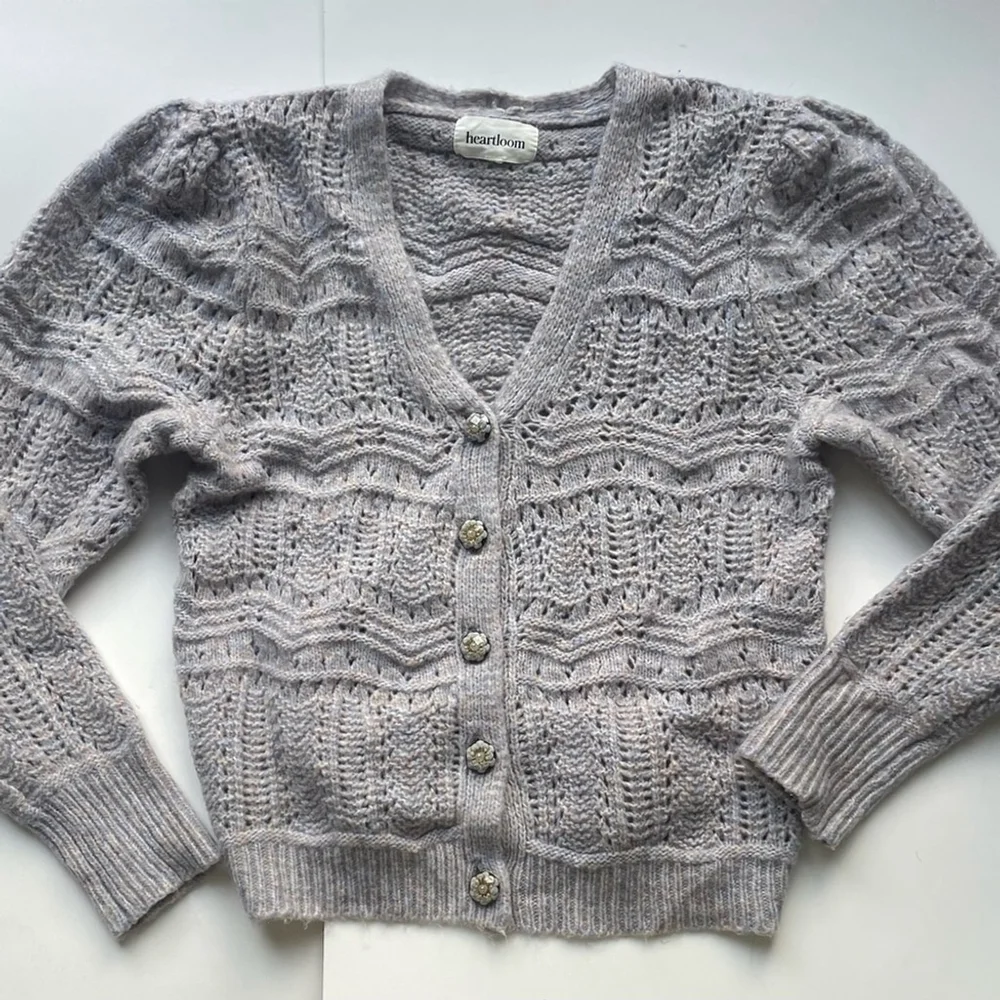 Heartloom Grey Lavender Knit 2-Piece Set sweater cardigan Size Small co ord - Picture 9 of 11